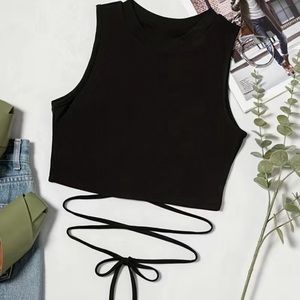 Lace-Up Cropped Tank Top